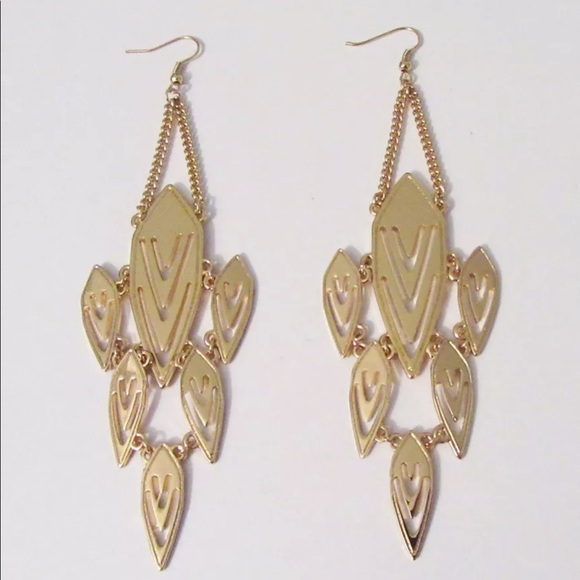 White House Black Market Jewelry New White House Black Market Earrings Large Gold Dangle